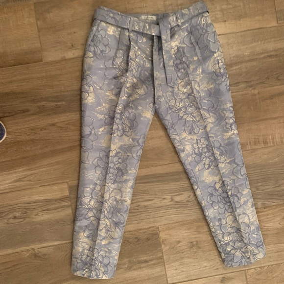 Tahari ASL Women's Metallic Jacquard Slim Pants in size petite 0 - Picture 5 of 15